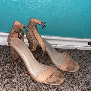 Tan suede 3 inch heels size 10